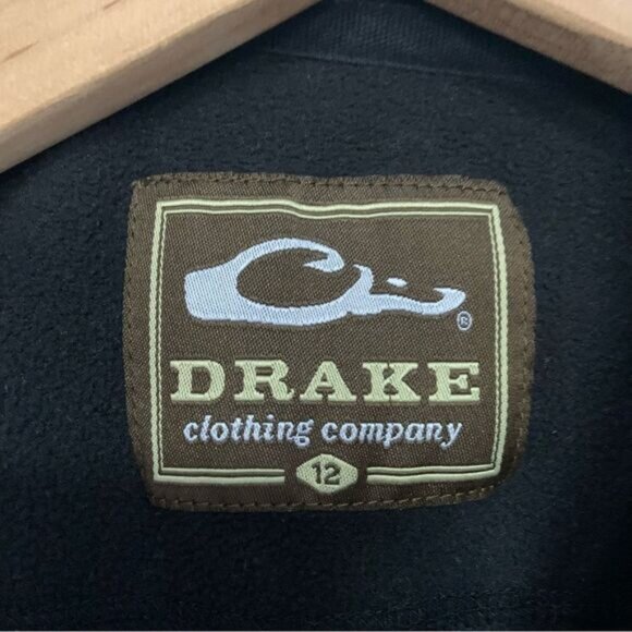 DRAKE Youth Camp Fleece Full Zip Pullover Black Size 12 - Picture 9 of 13